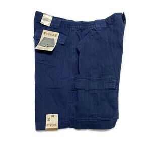 Flyers Authentic Khakis Navy‎ Blue Cargo Shorts 100% Cotton Men’s Size 38 NWT
